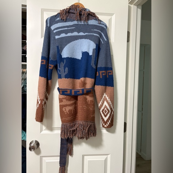 idyllwind Desert Landscape Cardigan in Blue and Brown - Picture 2 of 8